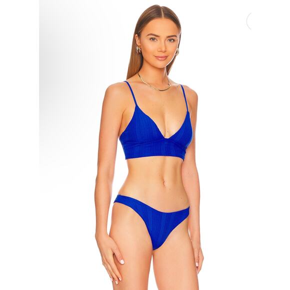 L*Space Winnie Royal Blue Tank Swim Bikini Top Medium Large - Picture 2 of 7